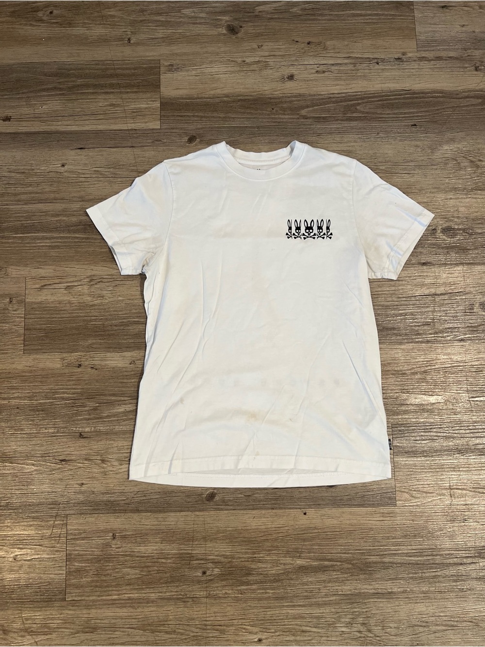 Psycho Bunny White T shirt Short Sleeve Big Logo Size 4